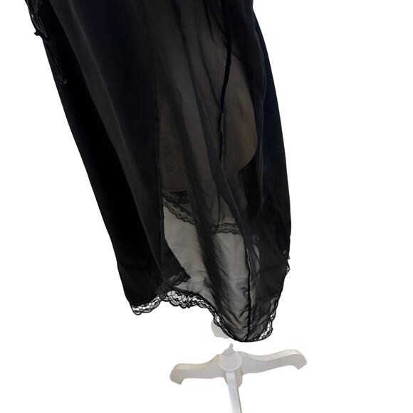 Vintage Intimate Attitudes Beaded Satin Lace Sleep Shirt 1X - Picture 10 of 13